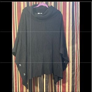 Croft & Barrow, cowel neck poncho with cable knit like pattern, size 2x/3x